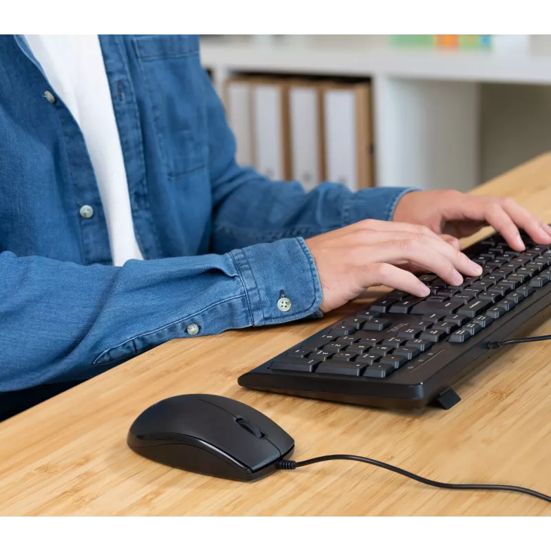 Trust TKM-250 Teclado rato incluído escritório USB QWERTZ alemão preto