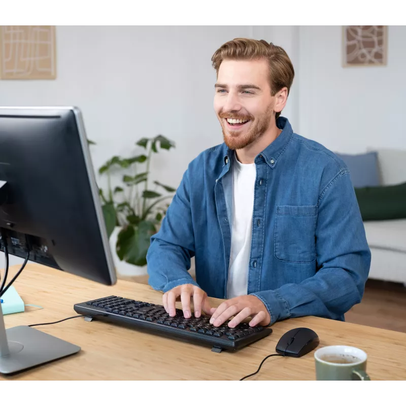 Trust TKM-250 Teclado rato incluído escritório USB QWERTZ alemão preto