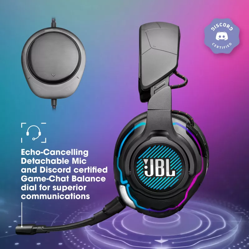JBL Quantum One auscultadores gaming com fio circum-auriculares, cancelamento ativo de ruído, USB-C, 3,5 mm, 20 - 20000 Hz, pretos