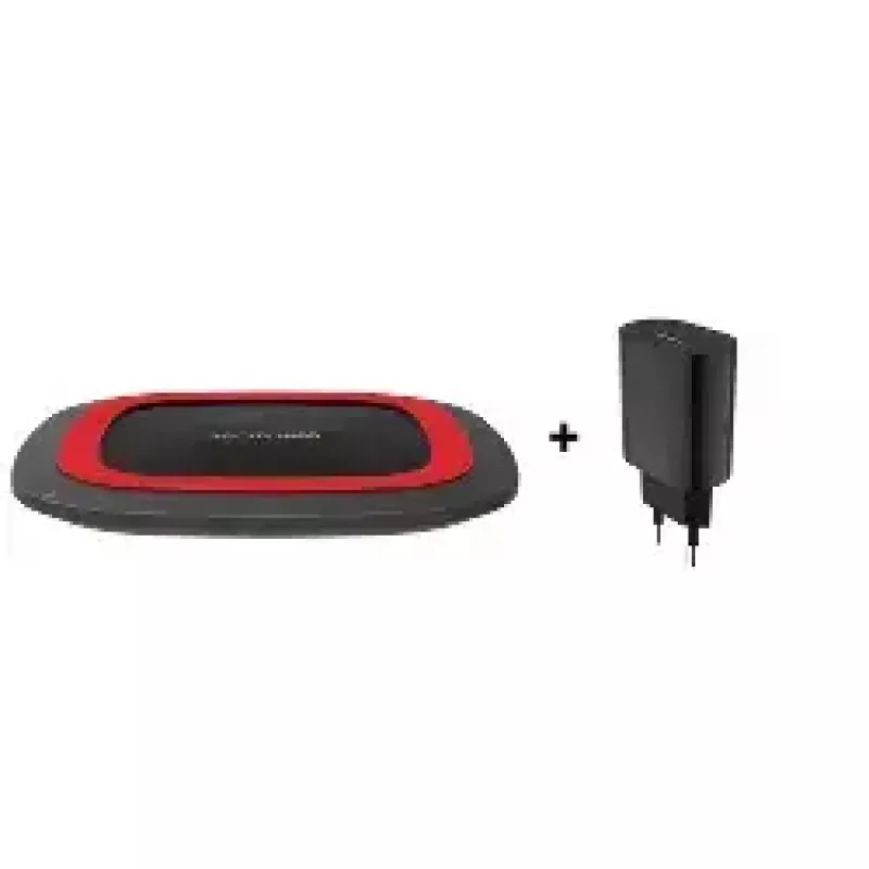 Carregador sem fios RealPower FreeCharge-10 smartphone preto vermelho