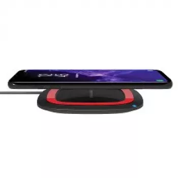 Carregador sem fios RealPower FreeCharge-10 smartphone preto vermelho