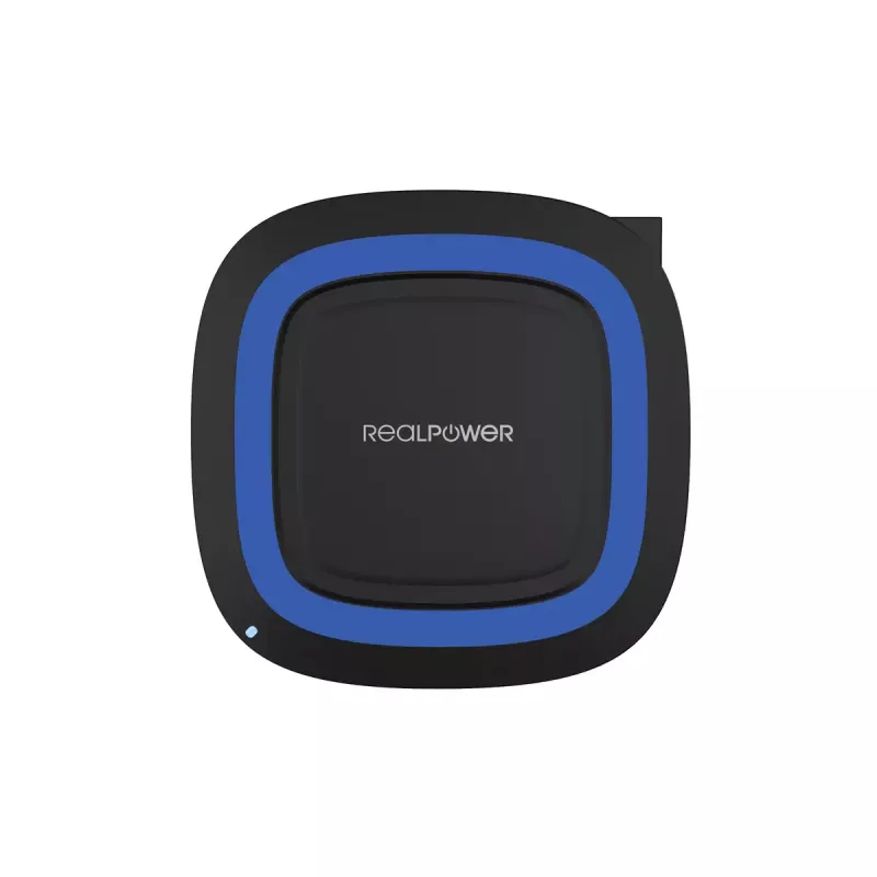 RealPower FreeCharge-10 Estação de carregamento sem fios com adaptador, preto/azul (257640)
