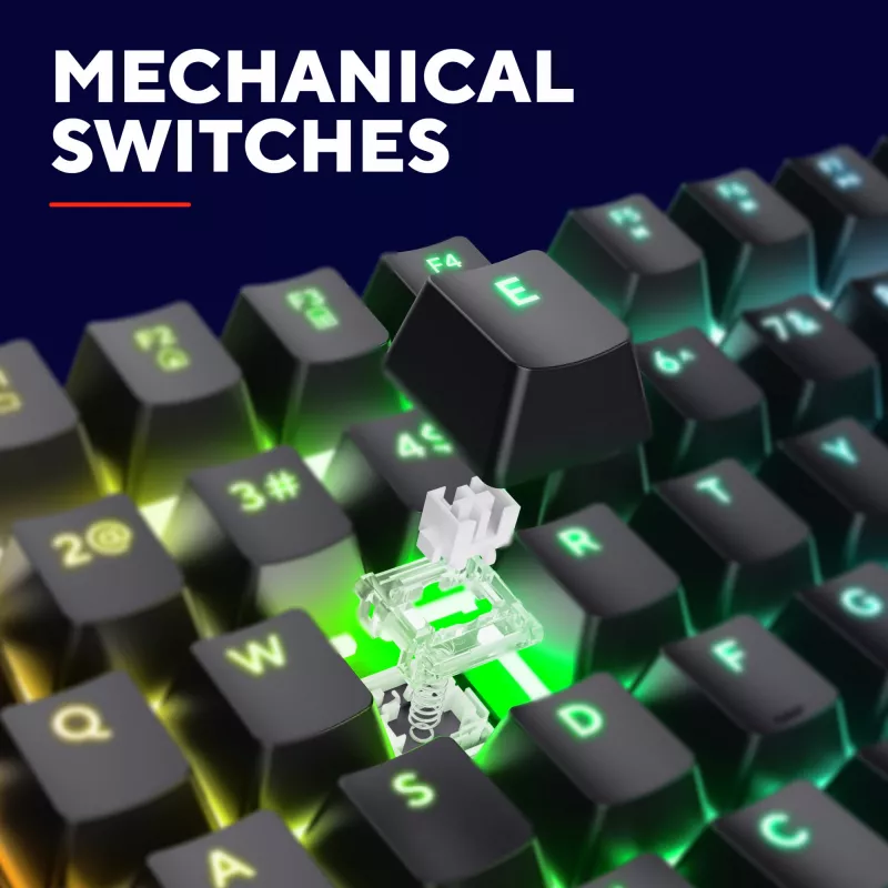 Teclado gaming Trust GXT 871 Zora Mecânico USB RGB Preto