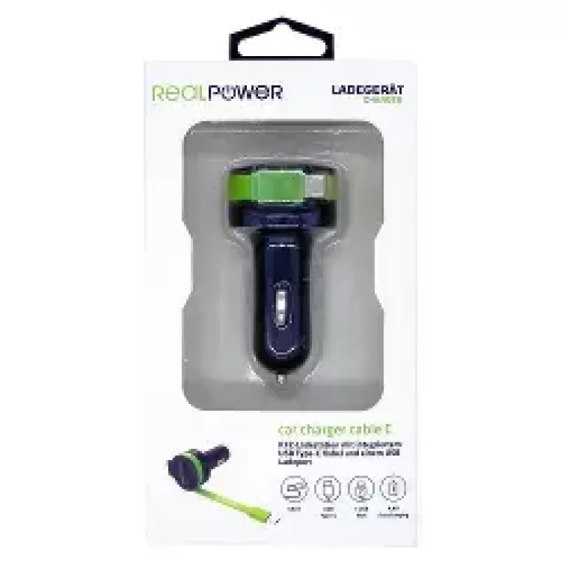 Carregador móvel RealPower 257636 Universal preto verde