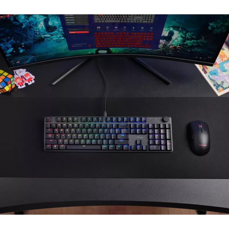 Teclado gaming Trust GXT 866 Torix mecânico USB QWERTZ preto
