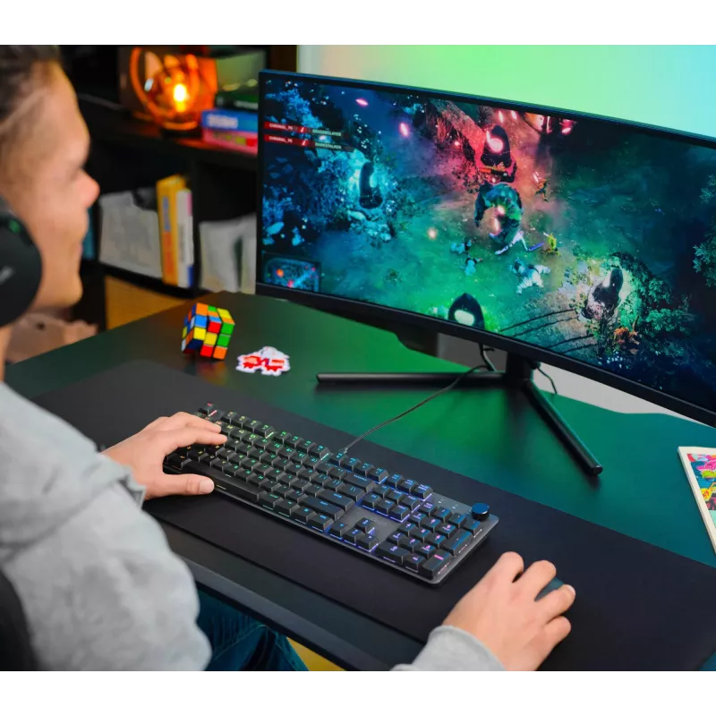Teclado gaming Trust GXT 866 Torix mecânico USB QWERTZ preto