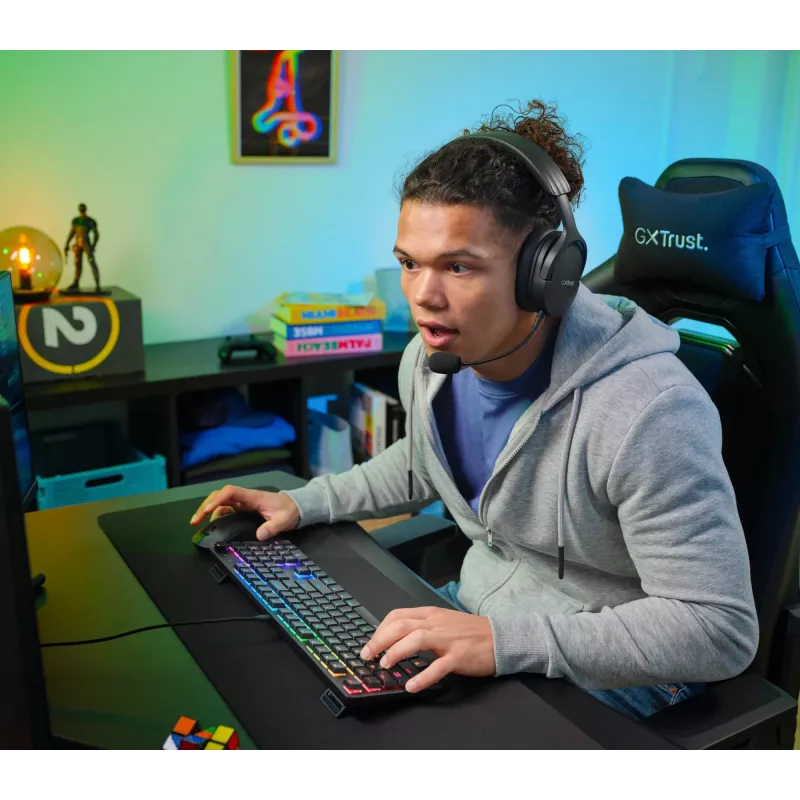 Teclado gaming Trust GXT 866 Torix mecânico USB QWERTZ preto