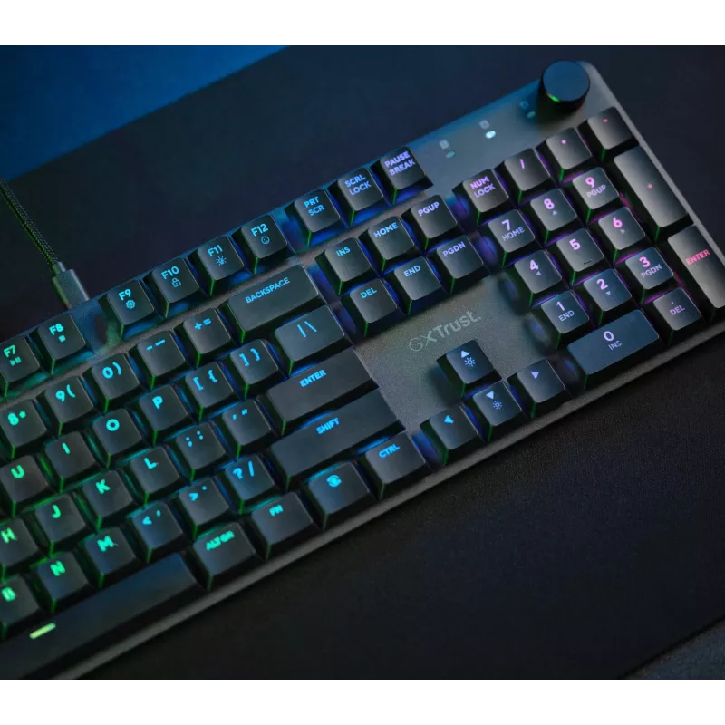 Teclado gaming Trust GXT 866 Torix mecânico USB QWERTZ preto