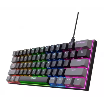 Teclado gaming Trust GXT 867 Acira USB QWERTZ alemão preto cinzento 60% mecânico RGB