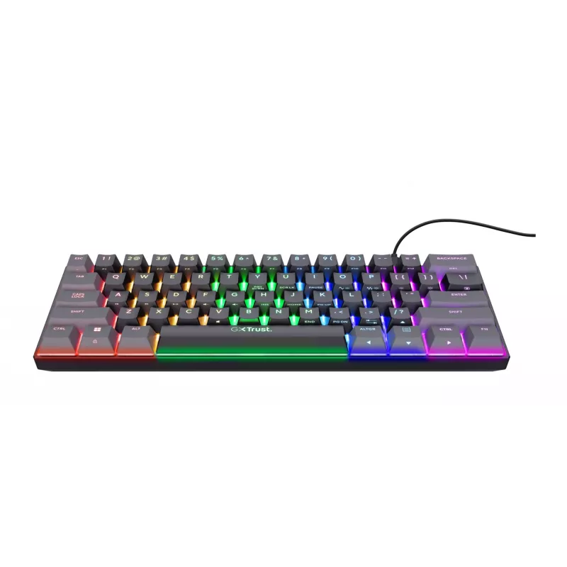 Teclado gaming Trust GXT 867 Acira USB QWERTZ alemão preto cinzento 60% mecânico RGB