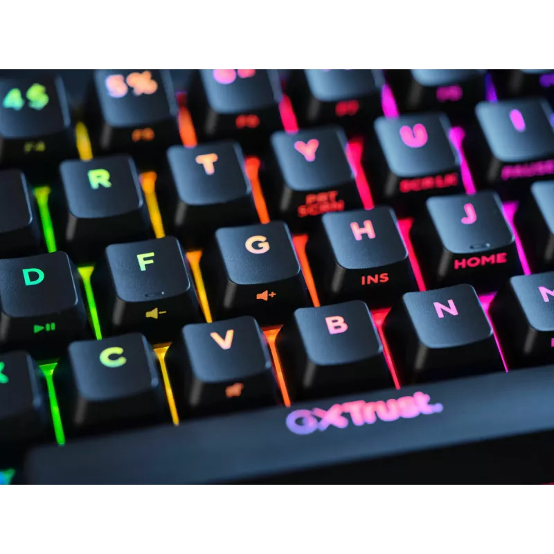 Teclado gaming Trust GXT 867 Acira USB QWERTZ alemão preto cinzento 60% mecânico RGB