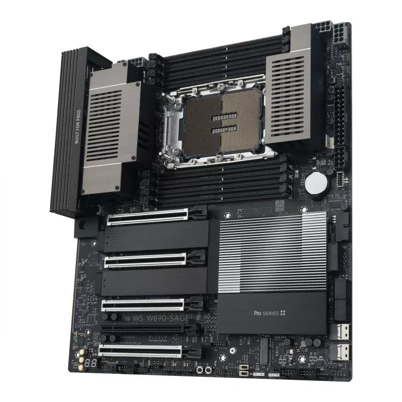 Placa-mãe ASUS PRO WS W890-SAGE — Intel W890, LGA 4710-2, CEB, 8× DIMM, DDR5, Quad-channel, Ethernet 2.5G e 10G