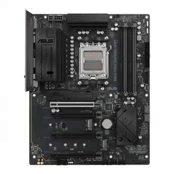 Placa-mãe ASUS B850 MAX GAMING WIFI Socket AM5 ATX, AMD B850, DDR5, 4 DIMM, 256 GB, Wi‑Fi 6E, Ethernet 2.5Gb