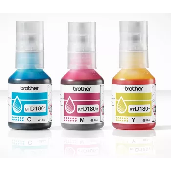 Frascos de tinta originais Brother BTD180CLVAL 3 peças ciano magenta amarelo