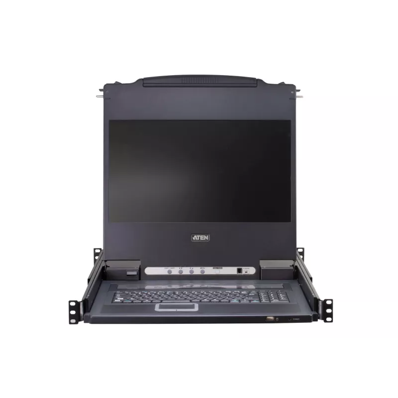 Consola de rack ATEN CL5716MW 17,3 polegadas (43,9 cm) FHD 1920×1080 TFT-LCD, teclado e rato USB/PS/2, VGA, 1U metal/plástico