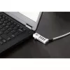 Manhattan Fechadura universal combinada para portátil para Noble Wedge®, Nano e K-Slot, fechadura antifurto 3-em-1 segura para portátil, combinação de 4 dígitos redefinível, 1,8 m, cabo de aço-carbono resistente ao corte, revestimento de PVC translúcido, prateado
