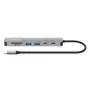 Manhattan Dock/Hub USB-C com leitor de cartões, ligações (x5): HDMI, USB-A (x2) e USB-C (x2), com Power Delivery (PD) 100W – requer carregador USB-C externo (não incluído). Alimentado por USB (sem fonte de alimentação externa necessária), quando o PD não é utilizado