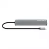 Manhattan Dock/Hub USB-C com leitor de cartões, ligações (x5): HDMI, USB-A (x2) e USB-C (x2), com Power Delivery (PD) 100W – requer carregador USB-C externo (não incluído). Alimentado por USB (sem fonte de alimentação externa necessária), quando o PD não é utilizado