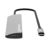 Manhattan Dock/Hub USB-C com leitor de cartões, ligações (x5): HDMI, USB-A (x2) e USB-C (x2), com Power Delivery (PD) 100W – requer carregador USB-C externo (não incluído). Alimentado por USB (sem fonte de alimentação externa necessária), quando o PD não é utilizado