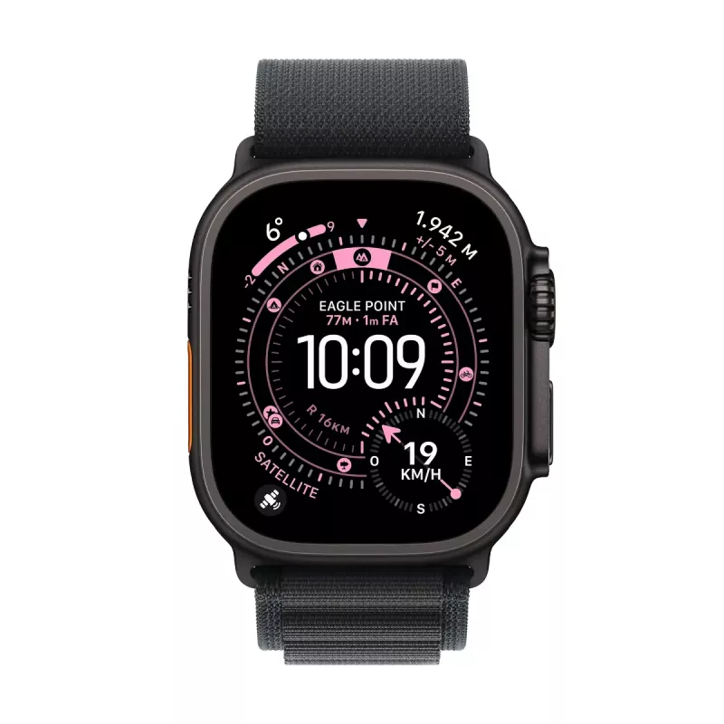 Apple Watch Ultra 3 GPS + Cellular 49mm Caixa de titânio preto com Alpine Loop preto - Small