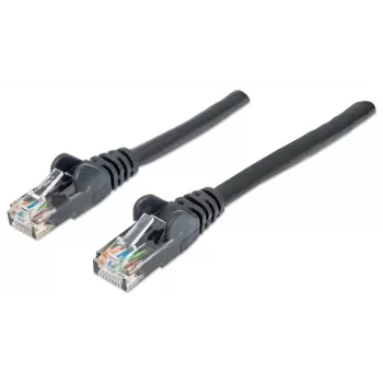 Cabo de rede Patch Intellinet, Cat6, 0,5 m, Preto, CCA, U/UTP, PVC, RJ45, contactos banhados a ouro, proteção anti-dobras sem patilhas, proteção anti-dobras moldada, Garantia vitalícia