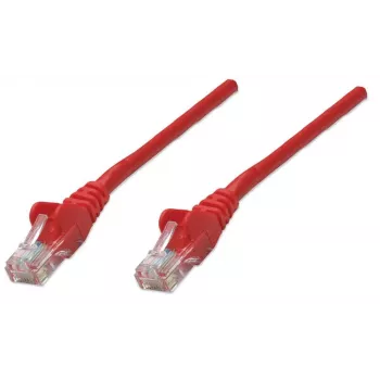 Cabo de rede Patch Intellinet, Cat6, 1 m, Vermelho, CCA, U/UTP, PVC, RJ45, contactos banhados a ouro, bainha anti-dobras, ficha moldada, garantia vitalícia