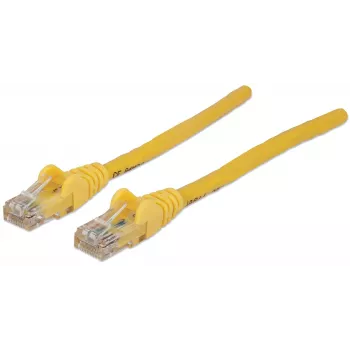 Cabo de rede Patch Intellinet, Cat6, 2 m, Amarelo, CCA, U/UTP, PVC, RJ45, contactos banhados a ouro, proteção das patilhas, bainha anti-dobras, garantia vitalícia