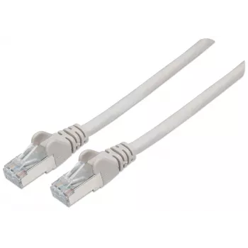 Cabo de rede Patch Intellinet, Cat6, 15 m, Cinzento, Cobre, S/FTP, LSOH / LSZH, PVC, RJ45, contactos banhados a ouro, proteção anti-dobras, alívio de tração, garantia vitalícia