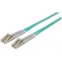 Cabo de fibra ótica patch Intellinet, OM3, LC/LC, 3 m, aqua, duplex, multimodo, 50/125 µm, LSZH, fibra, garantia vitalícia