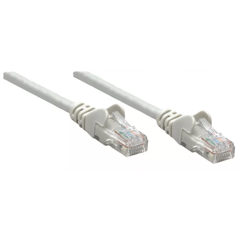 Cabo de rede patch Intellinet, Cat6A, 0,25 m, cinzento, cobre, S/FTP, LSOH/LSZH, PVC, RJ45, contactos banhados a ouro, sem patilha, proteção da bainha, garantia vitalícia