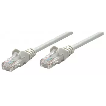 Cabo de rede patch Intellinet, Cat5e, 0,25 m, cinzento, CCA, SF/UTP, PVC, RJ45, contactos banhados a ouro, proteção da patilha, bainha de proteção contra dobras, garantia vitalícia