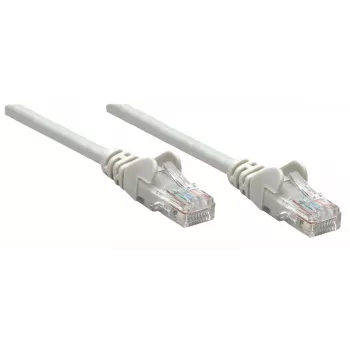 Cabo de rede patch Intellinet, Cat5e, 0,25 m, cinzento, CCA, SF/UTP, PVC, RJ45, contactos banhados a ouro, proteção da patilha, bainha de proteção contra dobras, garantia vitalícia