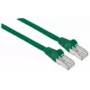Cabo de rede patch Intellinet, cabo Cat7/ficha Cat6A, 1 m, verde, cobre, S/FTP, LSOH/LSZH, PVC, RJ45, contactos banhados a ouro, sem patilha, proteção contra dobras, garantia vitalícia