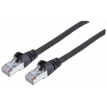 Cabo de rede patch Intellinet, cabo Cat7/ficha Cat6A, 5 m, preto, cobre, S/FTP, LSOH/LSZH, PVC, RJ45, contactos banhados a ouro, proteção da patilha, bainha de proteção contra dobras, garantia vitalícia