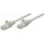Cabo de rede patch Intellinet, Cat5e, 0,5 m, cinzento, CCA, U/UTP, PVC, RJ45, contactos banhados a ouro, sem patilha, proteção contra dobras, garantia vitalícia