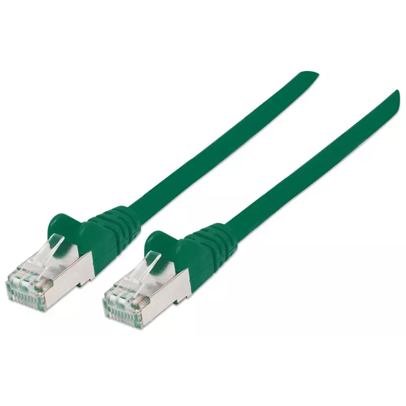 Cabo de rede patch Intellinet, Cat6, 20 m, verde, cobre, S/FTP, LSOH / LSZH, PVC, RJ45, contactos banhados a ouro, proteção da patilha, proteção anti-dobra, garantia vitalícia