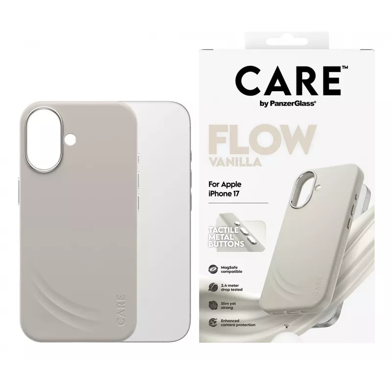 Capa PanzerGlass CARE by ® Feature FLOW Case Vanilla com MagSafe iPhone 17