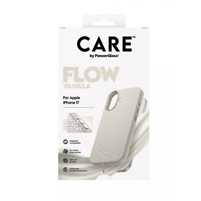 Capa PanzerGlass CARE by ® Feature FLOW Case Vanilla com MagSafe iPhone 17