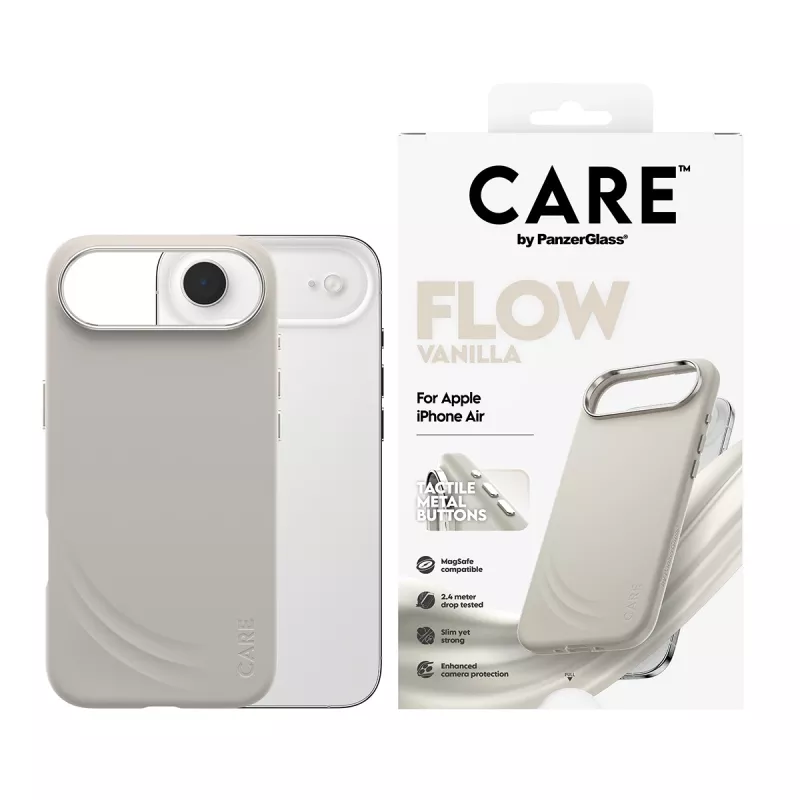 Capa PanzerGlass CARE by Feature FLOW Case Vanilla com MagSafe iPhone Air