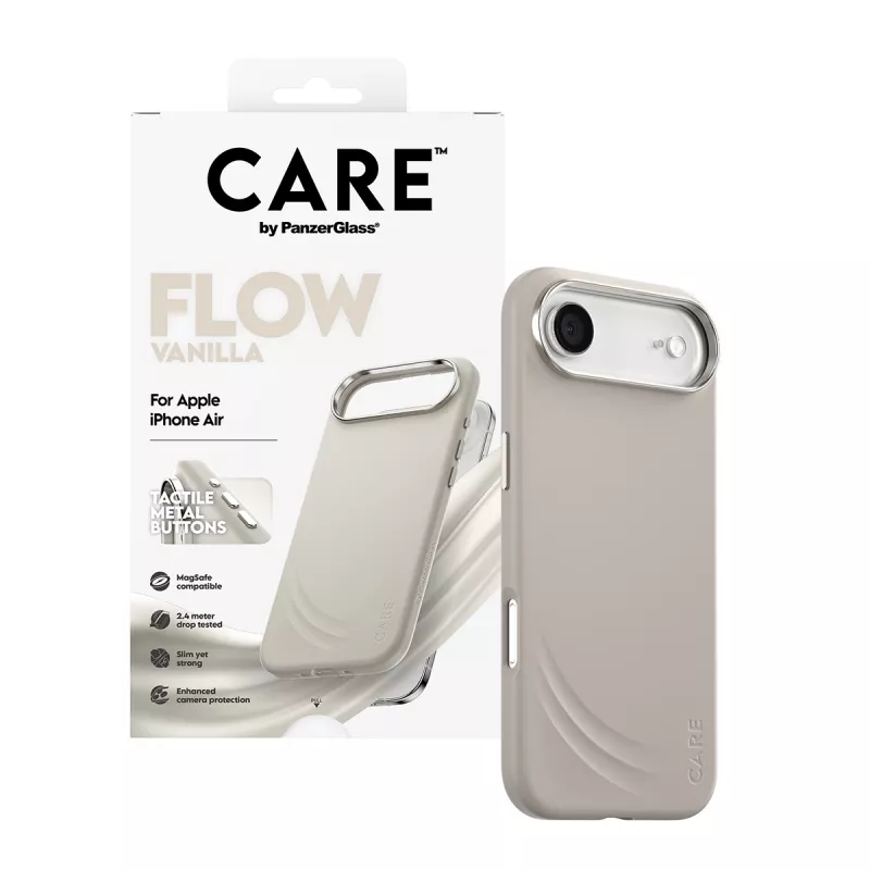 Capa PanzerGlass CARE by Feature FLOW Case Vanilla com MagSafe iPhone Air