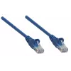 Cabo de rede patch Intellinet, Cat6, 0,25 m, azul, cobre, S/FTP, LSOH / LSZH, PVC, RJ45, contactos banhados a ouro, proteção da patilha, proteção anti-dobra, garantia vitalícia