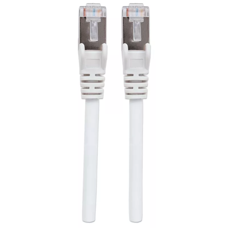 Cabo de rede patch Intellinet, Cat6, 10 m, branco, cobre, S/FTP, LSOH / LSZH, PVC, RJ45, contactos banhados a ouro, proteção da patilha, proteção anti-dobra, garantia vitalícia
