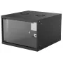 Armário de rede Intellinet 19 polegadas – montagem na parede (Basic), 6HE, 560 mm de profundidade, preto, desmontado, máx. 50 kg, profundidade útil 500 mm, porta de vidro, rack, peças para montagem na parede (por exemplo, parafusos e buchas) não incluídas
