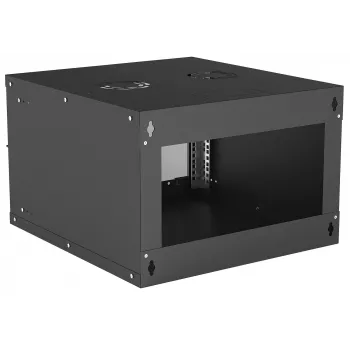 Armário de rede Intellinet 19 polegadas – montagem na parede (Basic), 6HE, 560 mm de profundidade, preto, desmontado, máx. 50 kg, profundidade útil 500 mm, porta de vidro, rack, peças para montagem na parede (por exemplo, parafusos e buchas) não incluídas