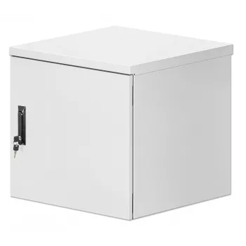Caixa de parede industrial Intellinet IP55 19 polegadas com ventoinhas integradas, 12HE 600 mm de profundidade, unidade de ventilação de duas ventoinhas montada no teto, caixa à prova de pó e água, montada, cinzento-claro RAL7035