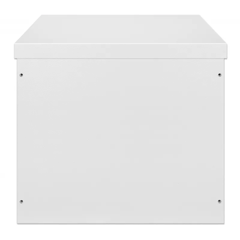 Caixa de parede industrial Intellinet IP55 19 polegadas com ventoinhas integradas, 12HE 600 mm de profundidade, unidade de ventilação de duas ventoinhas montada no teto, caixa à prova de pó e água, montada, cinzento-claro RAL7035