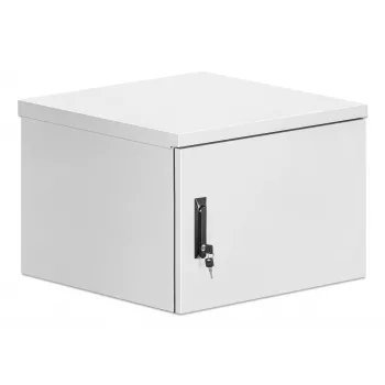 Caixa de montagem na parede industrial Intellinet IP55 19 polegadas com ventoinhas integradas, 9HE 600 mm de profundidade, unidade de ventilação de duas ventoinhas montada no teto, caixa à prova de pó e água, montada, cinzento-claro RAL7035