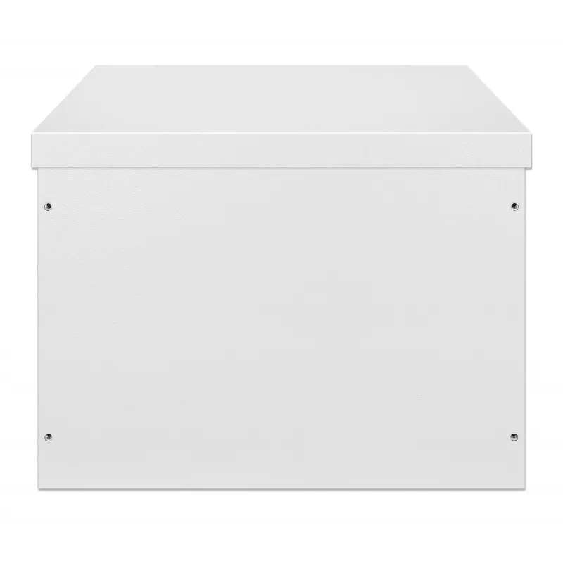 Caixa de montagem na parede industrial Intellinet IP55 19 polegadas com ventoinhas integradas, 9HE 600 mm de profundidade, unidade de ventilação de duas ventoinhas montada no teto, caixa à prova de pó e água, montada, cinzento-claro RAL7035