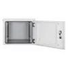 Caixa de montagem na parede industrial Intellinet IP55 19 polegadas com ventoinhas integradas, 9HE 600 mm de profundidade, unidade de ventilação de duas ventoinhas montada no teto, caixa à prova de pó e água, montada, cinzento-claro RAL7035