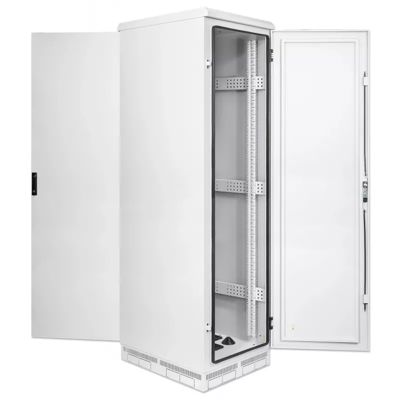 Intellinet 716147 IP55 armário de rede de 19 polegadas, 42U, 800 mm (31,5 polegadas) de profundidade, até 1000 kg, com fechadura, cinzento